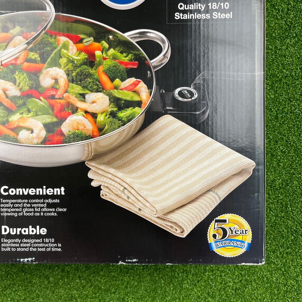 Aroma Professional Stainless Steel Electric Skillet New Open Box - Picture 3 of 6